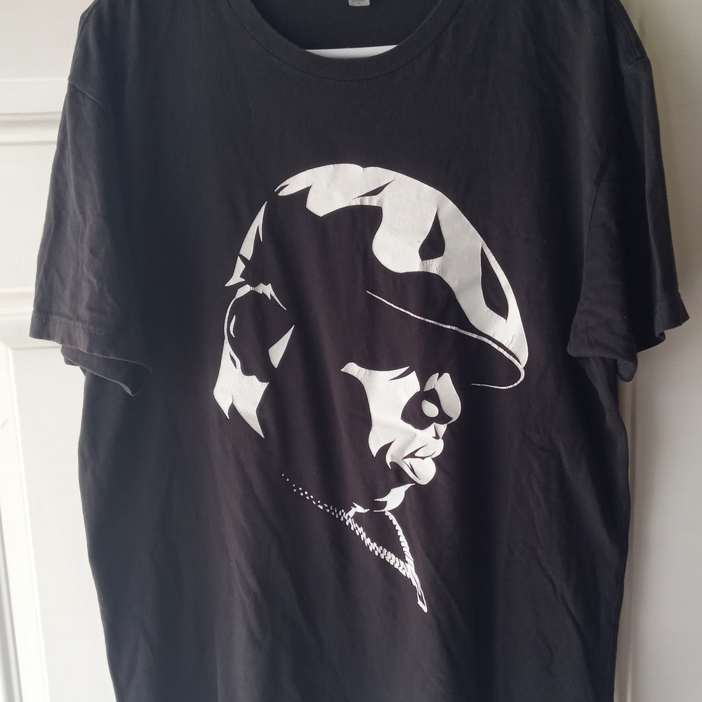 Next Level Apparel Black and White Short Sleeve Tee with Bold Graphic